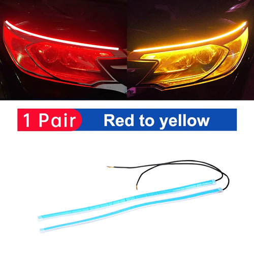 2pcs LED DRL Car Daytime Running Light Flexible Waterproof Strip Auto