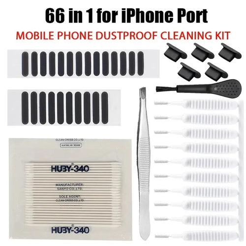 66PCS Mobile Phone Speaker Charging Port Cleaning Set Dust Plug for