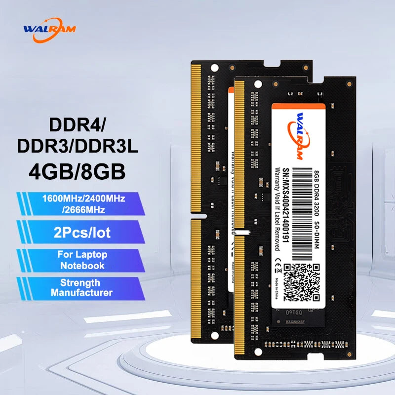 WALRAM 2PCS Memoria Ram DDR3 8GB 1600MHz DDR4 2666MHZ 3200MHZ 2400MHZ
