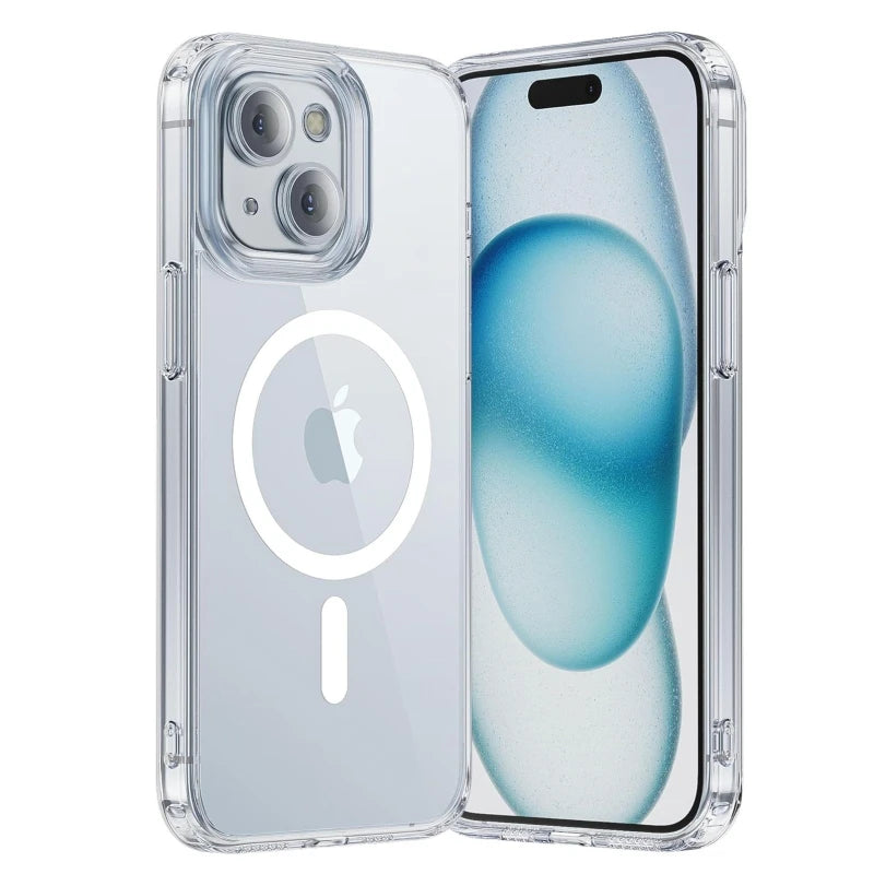Magnetic Clear Case for iPhone 16 15 14 13 11 12 Pro Max Plus