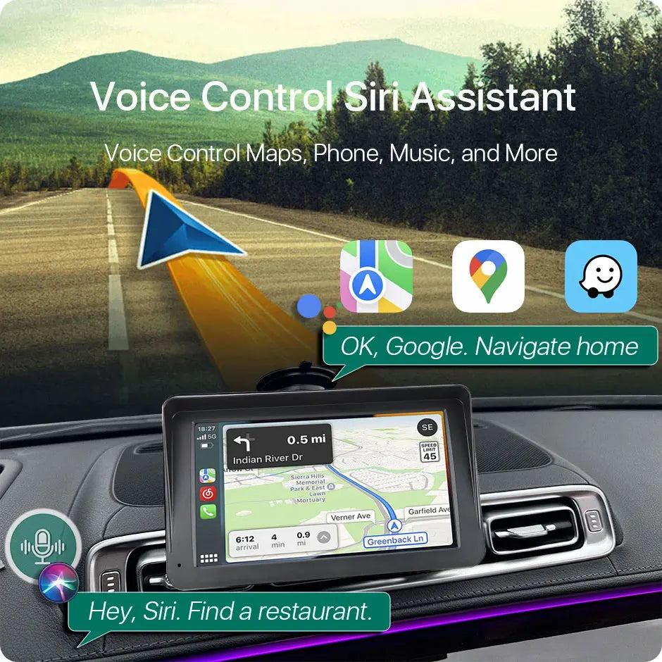 GreenYi 7 Inch Touch Screen WiFi Wireless Apple Carplay and