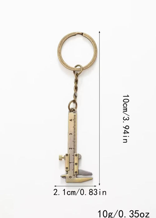 Mini Vernier Caliper Pocket Key Chain Keyring Ornaments Small 3D