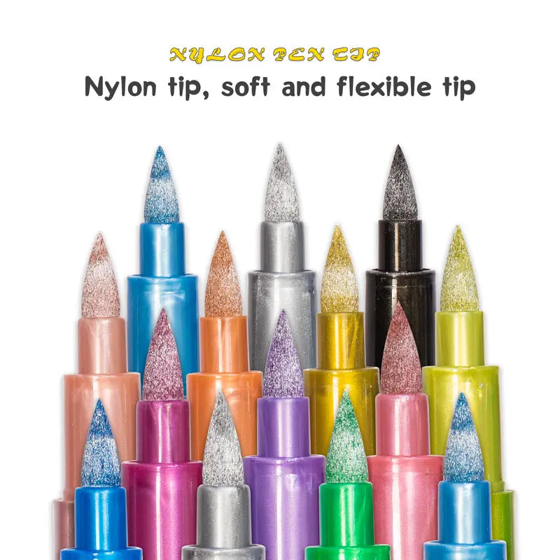 12 Colors Metallic Waterproof Permanent Marker Pens for DIY Epoxy