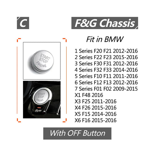 Engine START STOP Button Cover Key Decor For BMW 1 3 5 7 Series F20