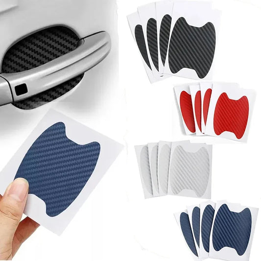 4Pcs Auto Door Sticker Carbon Fiber Scratches Resistant Cover Car