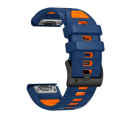 QuickFit 26mm 22mm Two Tone Silicone Strap For Garmin Fenix 8 E 7X 7 6
