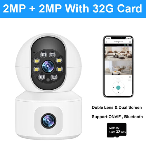Smar 6MP WiFi Camera with Dual Screens Two-Way Audio Baby Monitor