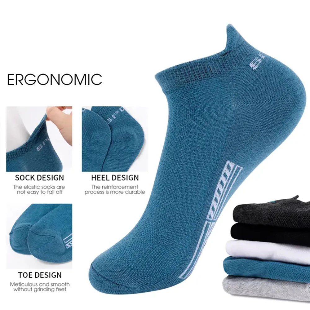 5 Pairs Men's Socks High Quality Women's Low Cut Round Neck Ankle