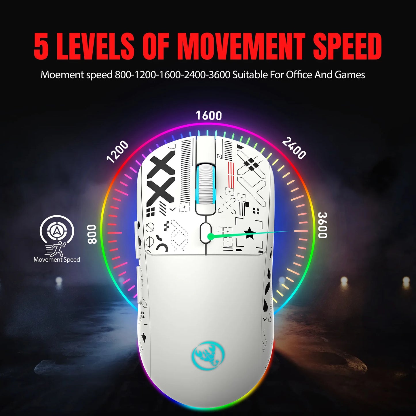 3 Modes Bluetooth Gaming Mouse Rechargeable 2.4G USB Wireless RGB