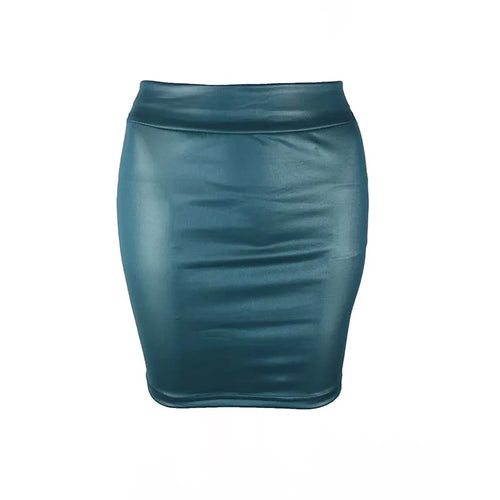 Black Slim Imitation Leather Pencil Mini Skirt High Waist Sexy Fashion