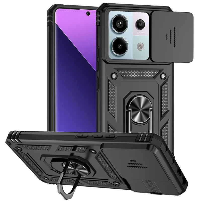 Shockproof Armor Funda For Xiaomi Redmi Note 13 Pro 5G 4G Slide Lens
