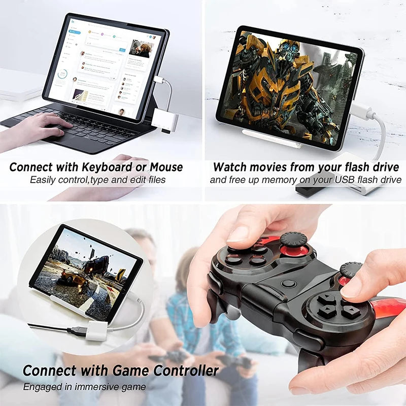 3 In 1 SD TF Card Reader For Apple iPhone 14 12 13 11 Pro Max XR XS