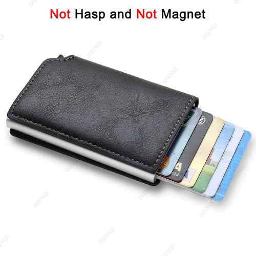Rfid Aluminum Men Wallet Card Holders Purse Carbon Fiber Men Business