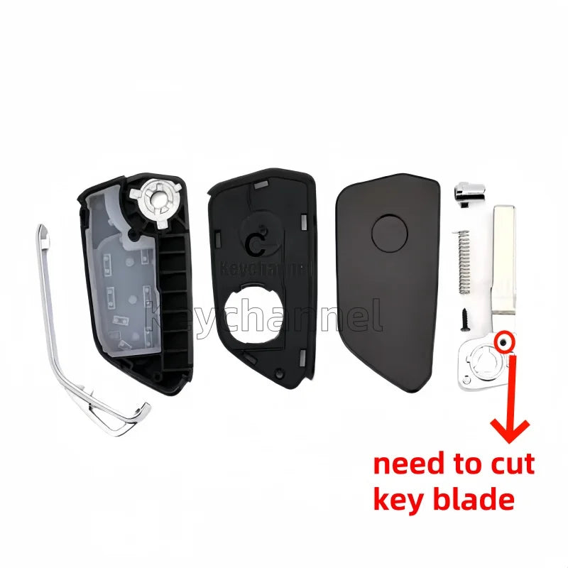 3 Button Car Key Shell Modified Flip Folding Key Case Golf 8 Style