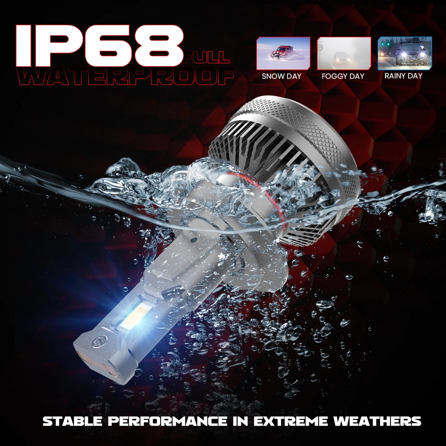 H7 LED Headlights 130W H4 80000Lux Canbus Led Bulbs 6000K K6C 3575 Csp