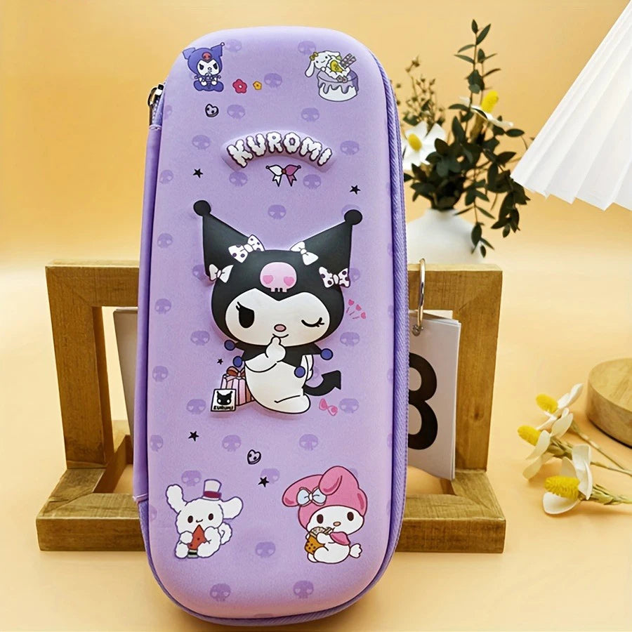 Kuromi & Cinnamoroll Pencil Case, Durable, 3D Three-dimensional