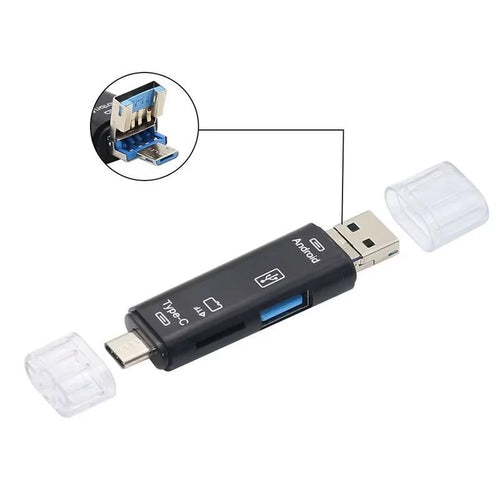 New 5 in 1 Multifunction USB 2.0 Type C USB Micro USB SD TF Memory