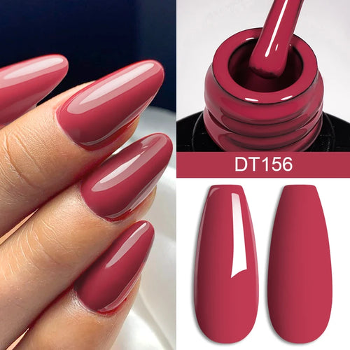MEET ACROSS 7ml Red Gel Nail Polish Crystal Semi Permanent Soak Off UV