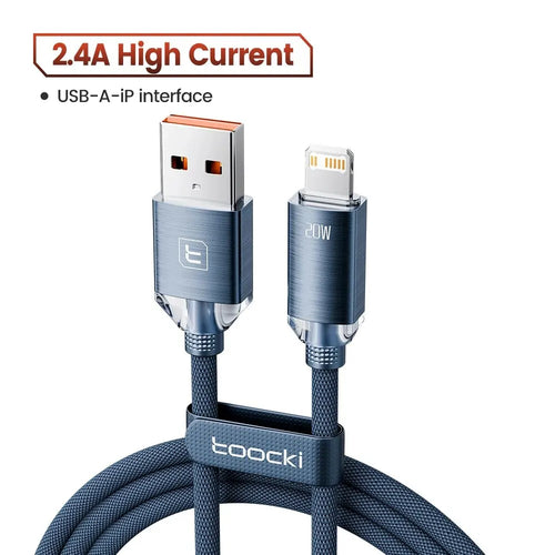 Toocki USB Cable for iPhone 14 13 12 Pro Max 2.4A Fast Charging