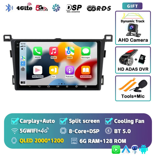 Android 14 Carplay For Toyota RAV4 Rav 4 2013 2014 2015 2016 2017 2018