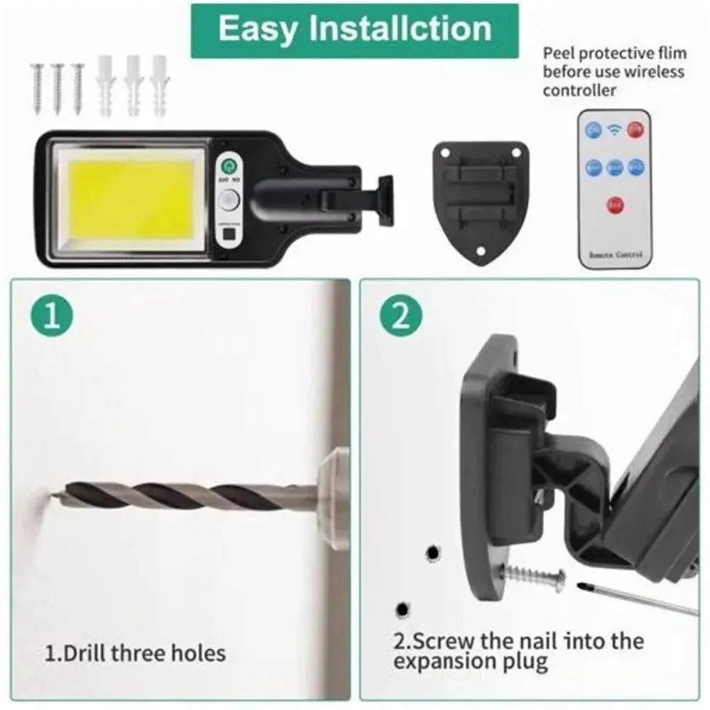 Powerful LED Solar Outdoor Led Courtyard Wall Lamp 3 Modes Human Body