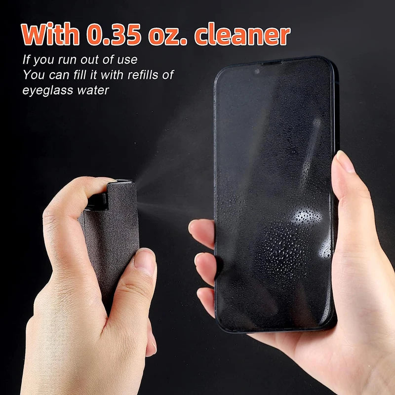 2 in 1 Microfiber Screen Cleaner Spray Bottle Mobile Phone Tablet