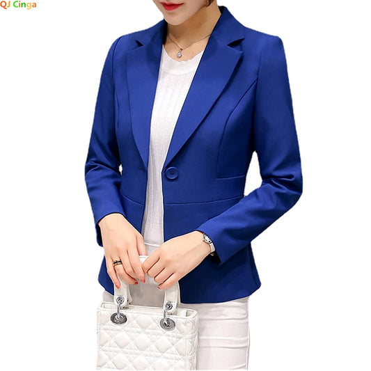 Royal Blue Suit Jacket Women's Stylish Slim Coat New Fall Women Blazer