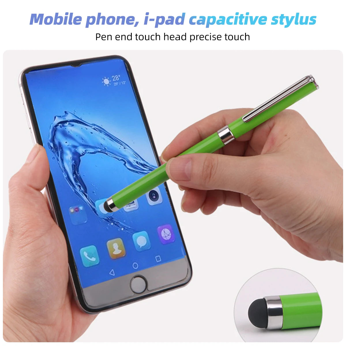 2 in1 Universal Stylus Pen For iPhone iPad Tablet Mobile Android