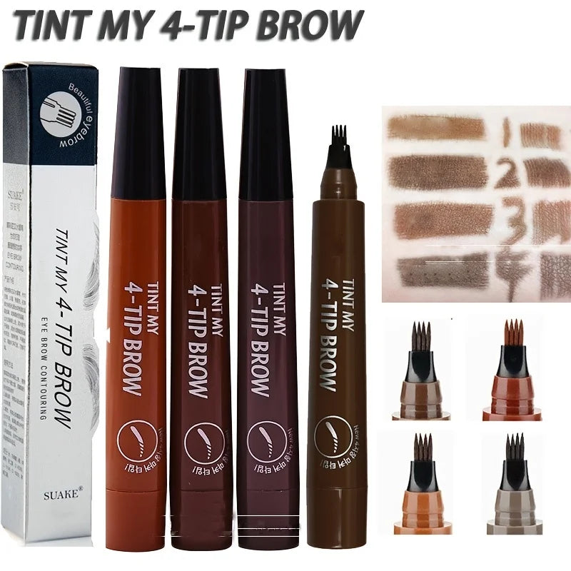 4 Splitted Head Eyebrow Pencil Long Last  Smudge Proof Waterproof