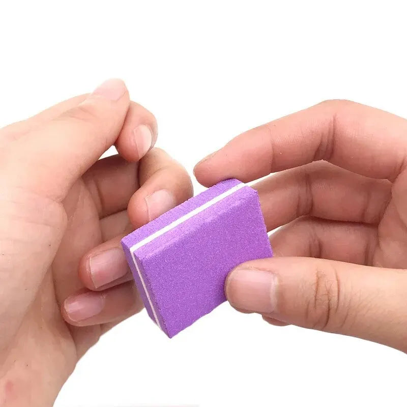 50pcs Double Sided Mini Nail File Block Sanding And Polishing Nail