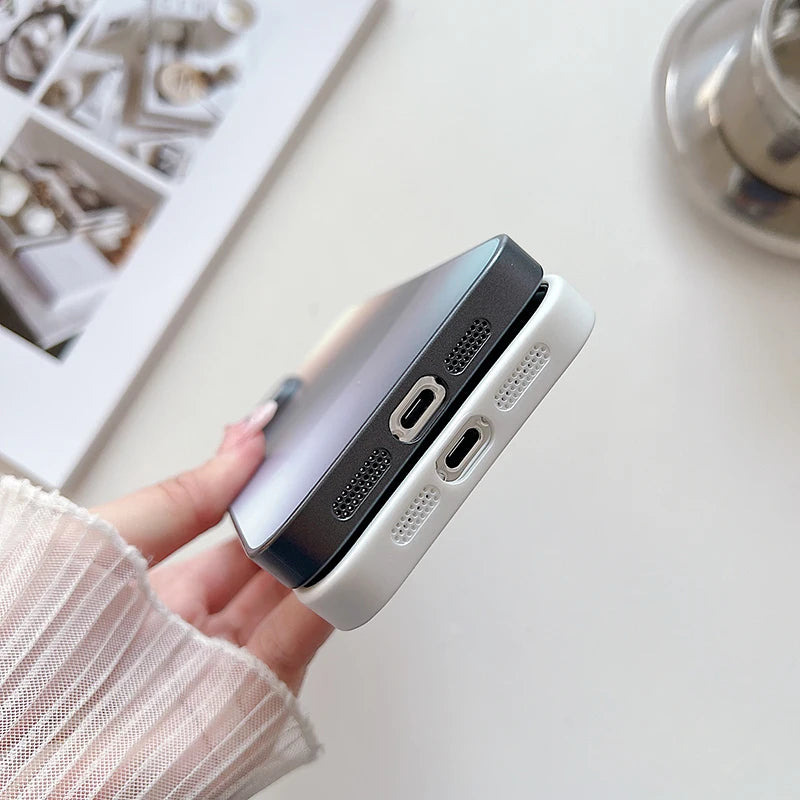 Gradient Frosted Glass Phone Case For iPhone 15 Pro Max Shockproof