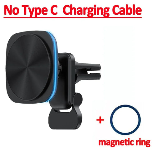 30W RGB LED Magnetic Wireless Charger Car Phone Holder Stand Car Mount