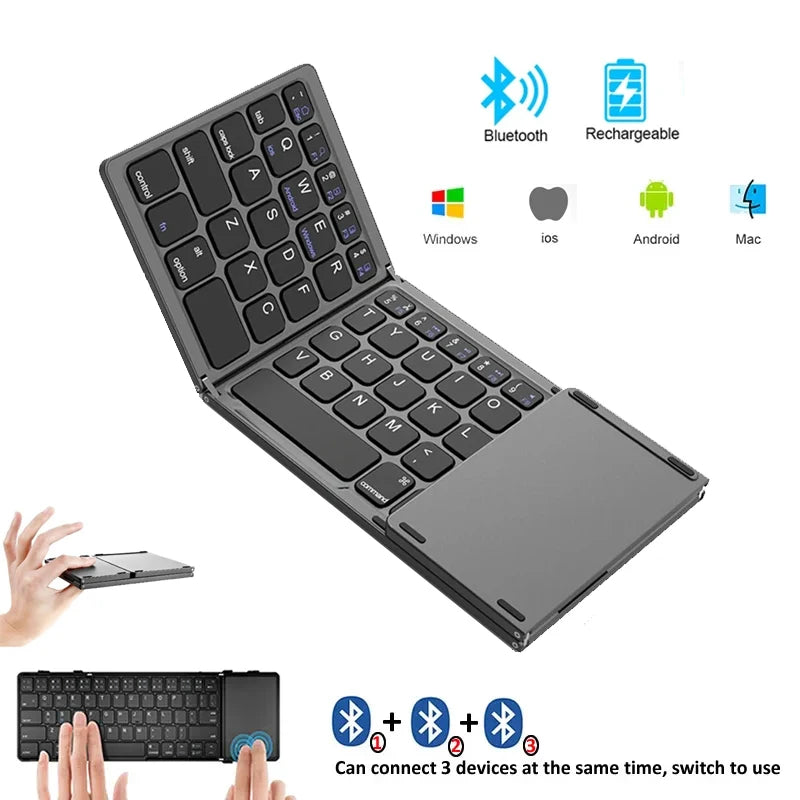 Mini Keyboard Wireless Folding Keyboard Bluetooth Foldable Keyboard