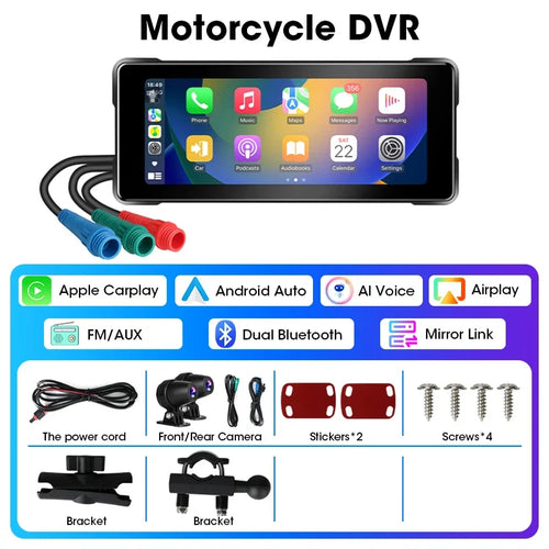 JMCQ 6.86" Motorcycles Navigation Wireless CarPlay & Android Auto