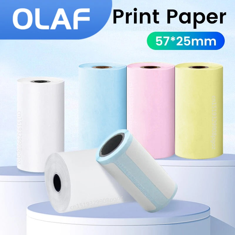 57*25MM Thermal Paper Label Sticker Adhesive Rolls Paper For Mini