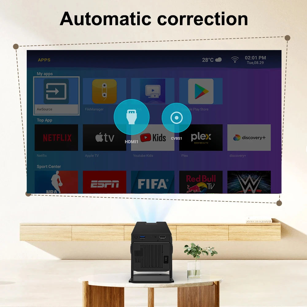 Polaring P50Mini Android Projector AllWinner H713 6G Wifi BT 250Ansi