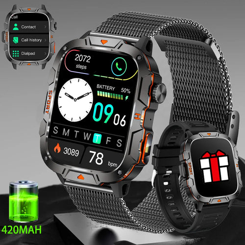 2024New Rugged Military Fitness Smart Watch Men For Android Xiaomi IOS