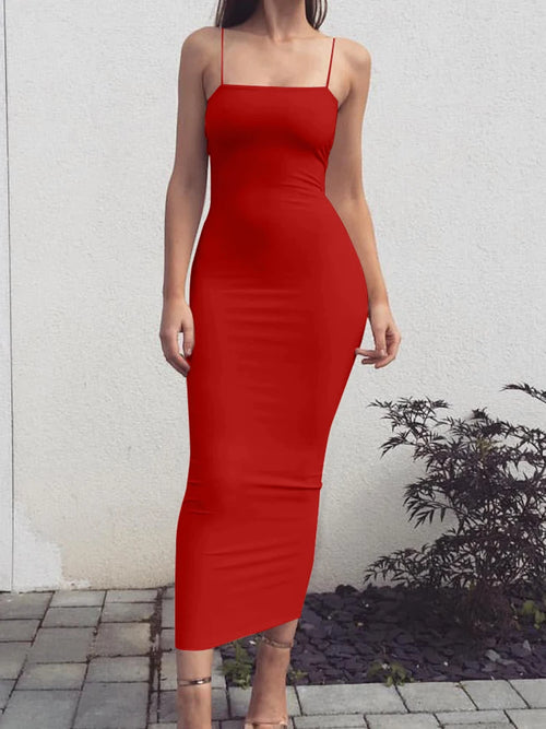 2025 New Spring Summer Women's High Elastic Sleeveless Backless Dress
