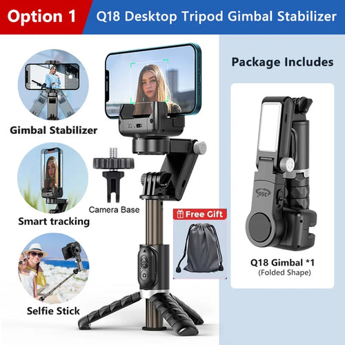 Handheld Gimbal Stabilizer Selfie Stick Tripod For iPhone Android Cell