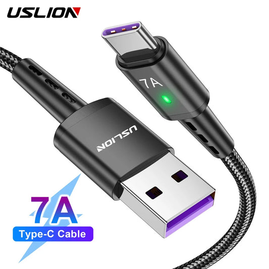 USLION 7A Fast USB C Cable Type C Cable Fast Charging Data Cord Wire
