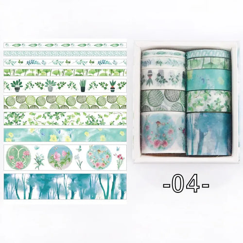 10 Rolls/box 11 Models Washi Tape Cute Illustration Style Decorative
