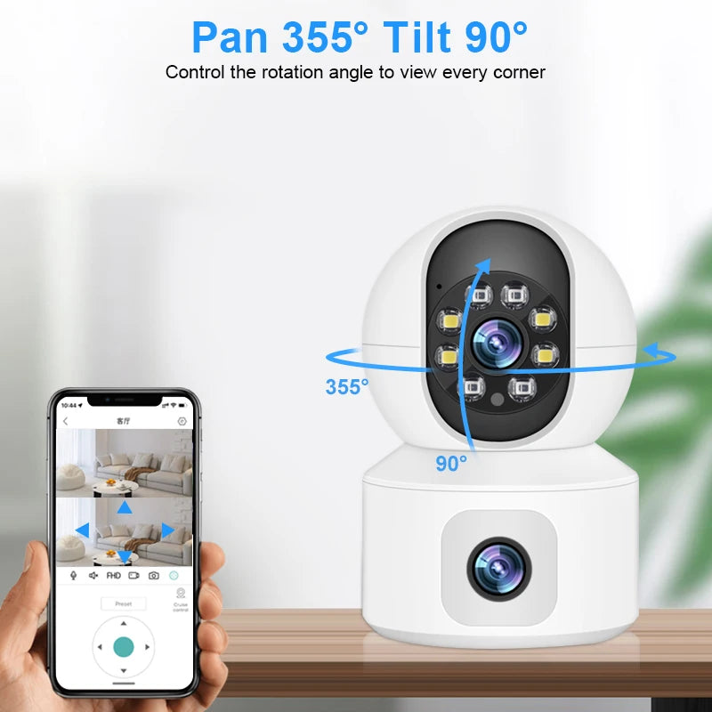 Smar 6MP WiFi Camera with Dual Screens Two-Way Audio Baby Monitor