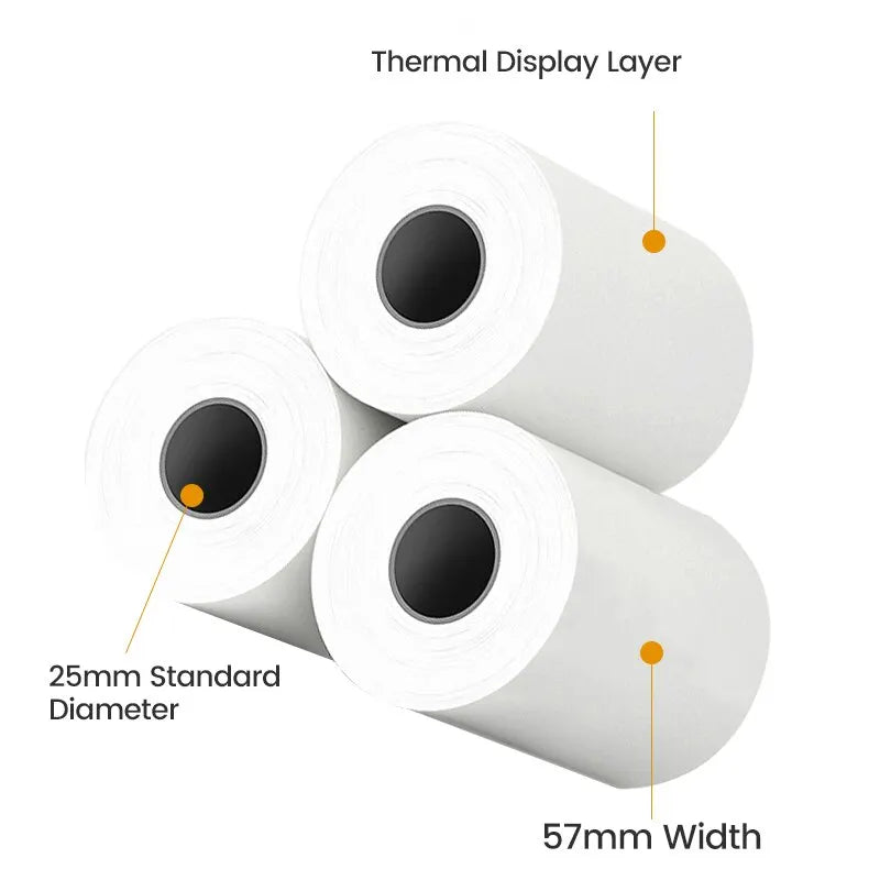 57*25MM Thermal Paper Label Sticker Adhesive Rolls Paper For Mini