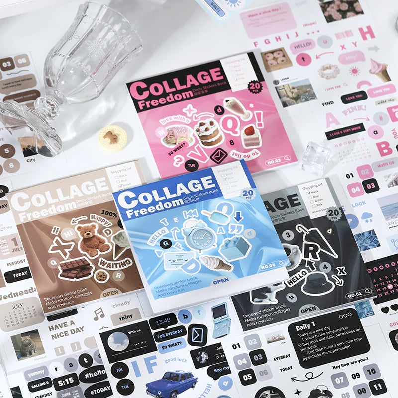 20 pcs INS Aesthetic Landscape Sticker Book DIY Journal Decoration Art