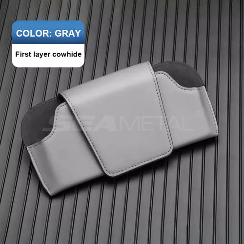 SEAMETAL Cowhide Sun Visor Glasses Holder Premium Leather