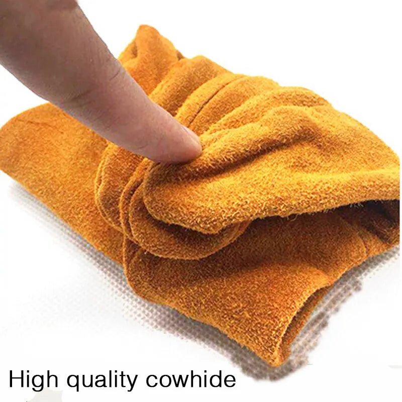Men Work Gloves Soft Cowhide Driver Hunting Driving Farm Garden