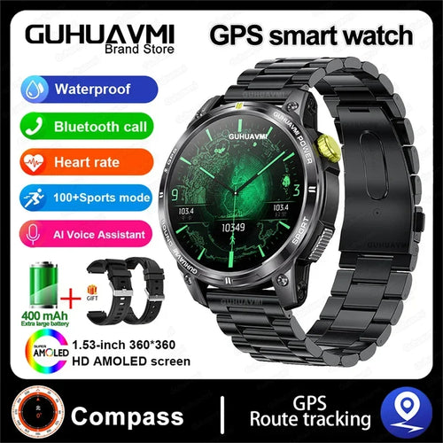 Outdoor Professional GPS Trajectory Smart Watch 1.5" HD Screen
