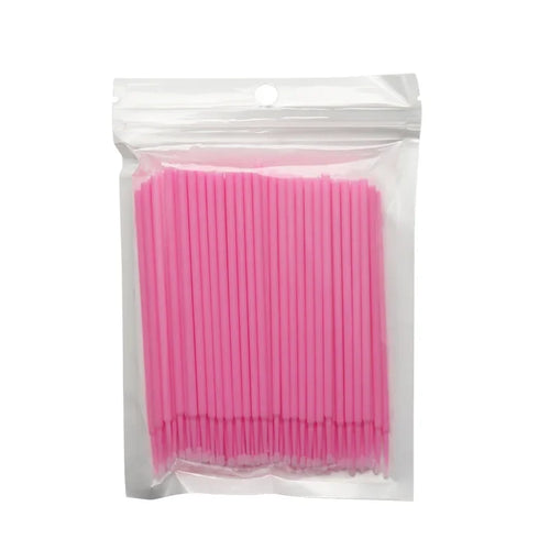 100 pcs Disposable Micro Brush Mascara Wands Applicator Lash Removing