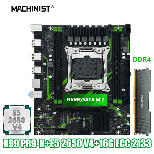 MACHINIST X99 PR9-H Motherboard Set Kit With Intel LGA2011-3 Xeon E5