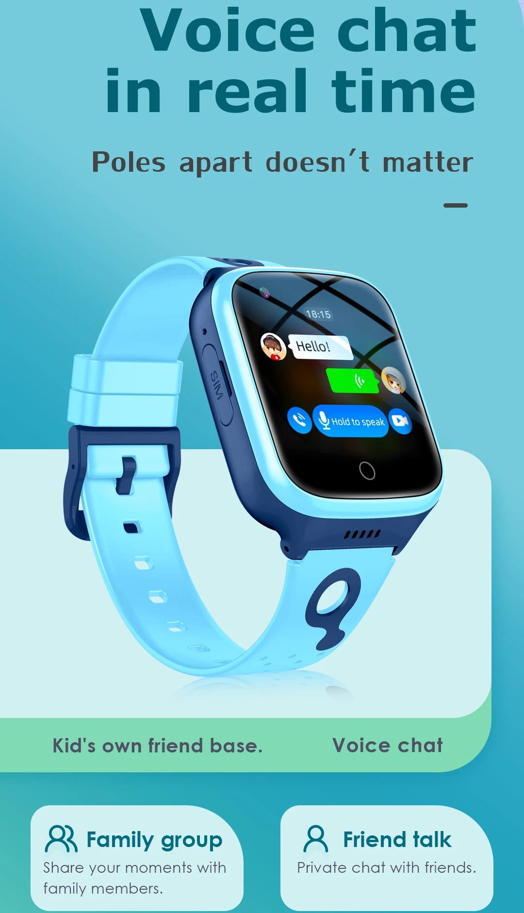 Children's Smart Watch Kids GPS Watch SOS 4G Sim Phone Smartwatch K9H